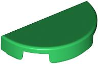 Tile Round 1 x 2 Half Circle in Green