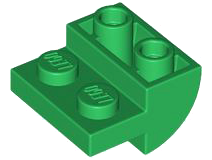 Brick Curved Inverted 2 x 2 with 1 x 2 Cutouts in Green