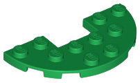 Plate Round Half 3 x 6 with 1 x 2 Cutout in Green