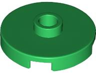 Plate Special Round 2 x 2 with Center Stud (Jumper Plate) in Green