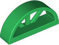 Window 1 x 4 x 1 2/3 with Spoked Rounded Top in Green