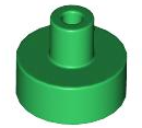 Tile Special Round 1 x 1 with Hollow Bar in Green