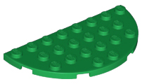 Plate Round Half 4 x 8 in Green