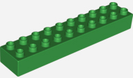 Duplo Brick 2 x 10 in Green