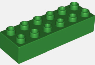 Duplo Brick 2 x 6 in Green