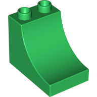 Duplo Brick 2 x 3 x 2 with Curve in Green
