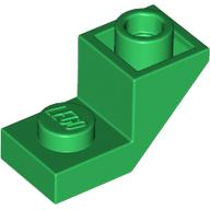 Brick Sloped Inverted 45° 2 x 1 with 2/3 Cutout in Green