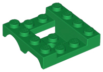 Vehicle Base 4 x 4 x 1 1/3 with Wheel Arches, 2 x 2 Recessed Center and Hole in Green