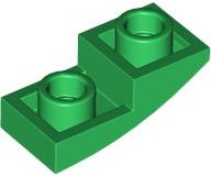 Brick Curved Inverted 2 x 1 in Green