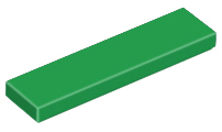 Tile 1 x 4 with Groove in Green