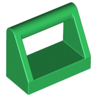 Tile Special 1 x 2 with Handle in Green