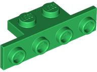 Bracket 1 x 2 - 1 x 4 [Square Corners] in Green