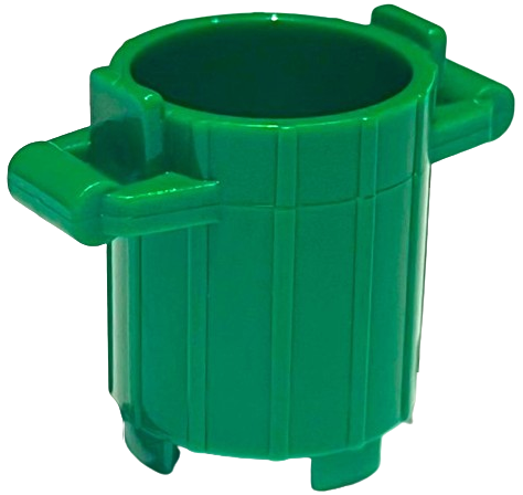 Trash Can with 2 Cover Holders in Green