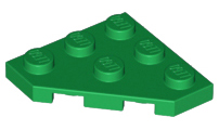 Wedge Plate 3 x 3 Cut Corner in Green