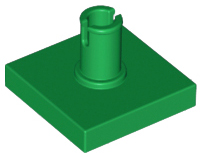 Tile Special 2 x 2 with Top Pin in Green