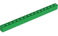 Brick 1 x 16 in Green
