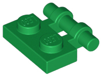 Plate Special 1 x 2 Side Handle [Free Ends] in Green
