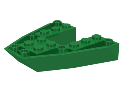 Brick Wedged, Sloped Inverted 6 x 6 x 1 Boat Bow in Green
