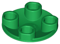 Plate Round 2 x 2 with Rounded Bottom [Boat Stud] in Green