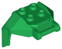 Plate Special, 2 x 2 Studs and Handle, Closed Ends (Mech Chest Plate / Armor) in Green