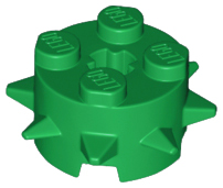 Brick Round 2 x 2 Special with Spikes in Green