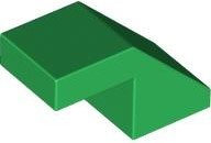 Brick Sloped 45° 2 x 1 with 2/3 Inverted Cutout and no stud in Green
