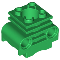 Technic Engine Cylinder without Side Slots, with Bottom Slots in Green