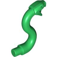 Animal, Snake Head with Open Mouth, Fangs and Curved Neck with Bar in Green