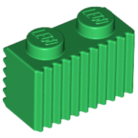 Brick Special 1 x 2 with Grille in Green