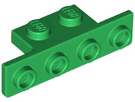 Bracket 1 x 2 - 1 x 4 [Rounded Corners at Bottom, Square Corners at Top] in Green