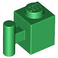 Brick Special 1 x 1 with Handle in Green