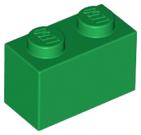 Brick 1 x 2 in Green