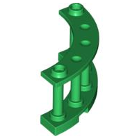 Fence Spindled 4 x 4 x 2 Quarter Round with 2 Studs in Green