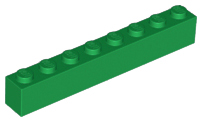 Brick 1 x 8 in Green
