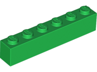 Brick 1 x 6 in Green
