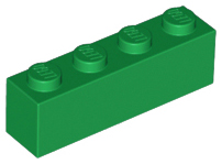 Brick 1 x 4 in Green