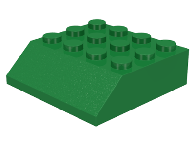 Brick Sloped 45° 4 x 4 in Green