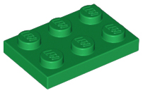 Plate 2 x 3 in Green