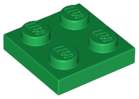 Plate 2 x 2 in Green
