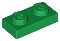 Plate 1 x 2 in Green