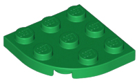 Plate Round Corner 3 x 3 in Green