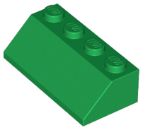 Brick Sloped 45° 2 x 4 in Green