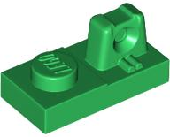 Hinge Plate 1 x 2 Locking with 1 Finger On Top in Green