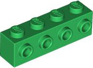 Brick Special 1 x 4 with 4 Studs on One Side in Green