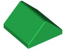 Brick Sloped 45° 2 x 2 Double in Green