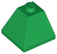 Brick Sloped 45° 2 x 2 Double Convex in Green