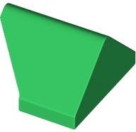 Brick Sloped 45° 2 x 1 Double / Inverted with Hollow Bottom in Green