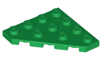 Wedge Plate 4 x 4 Cut Corner in Green