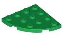 Plate Round Corner 4 x 4 in Green