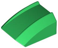 Brick Curved 2 x 2 with Lip, No Studs in Green
